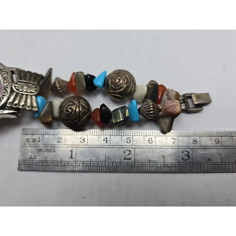 La Express West Quartz Turquoise Southwest Beaded Watch Womens New Battery Boho - Picture 8 of 10